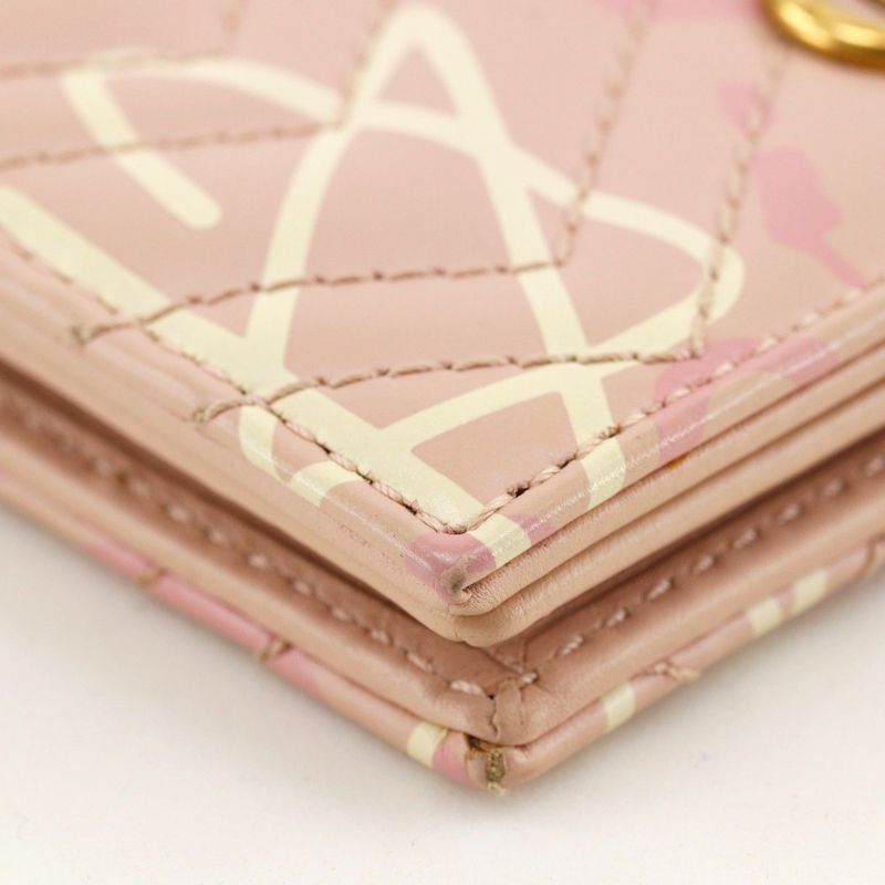 Gucci Compact Wallet GG Ghost Card Case 449421 Leather Pink Women's Bifold