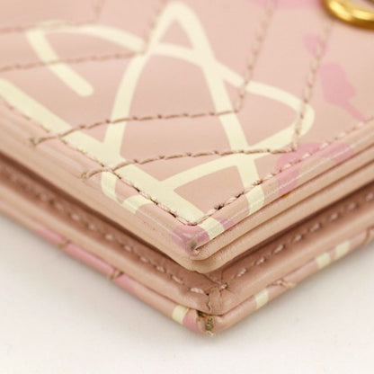 Gucci Compact Wallet GG Ghost Card Case 449421 Leather Pink Women's Bifold