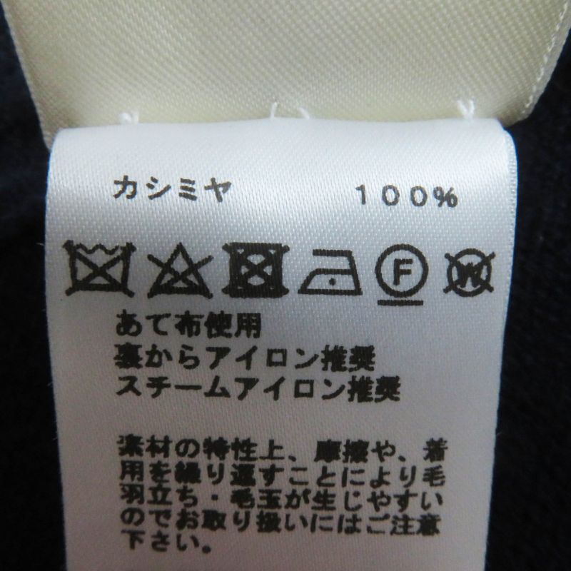 Hermes 21AW 100% Cashmere H Motif With Serie Buttons Long Cardigan Dark Navy