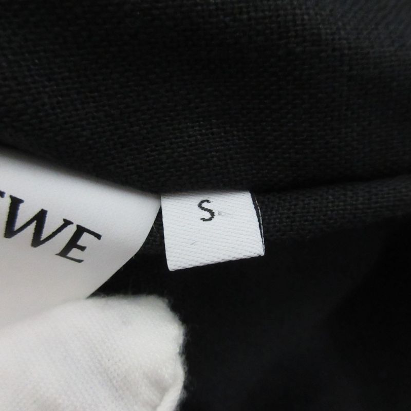 Loewe Pauraz Ibiza Cotton Linen Sleeveless Oversize D Blouse Size S Black