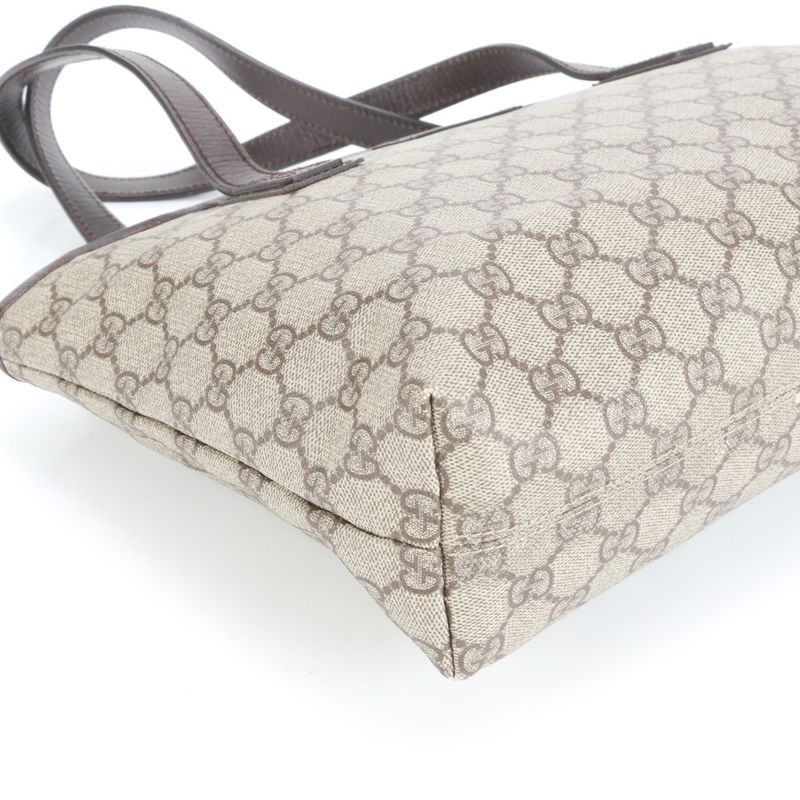 Gucci GG Supreme Leather Tote Bag Shoulder Hand Brown 181086 Women's ERE Cw47-2