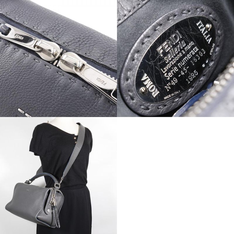 Fendi Selleria Lei 2-way Shoulder 8bl137 Calf Gray Women's Handbag