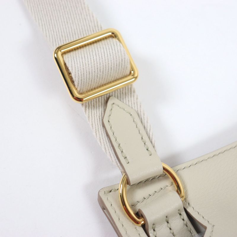 Hermes Gipsyère Mini Beton Evercolor Gold Hardware Handbag Engraved B With Box