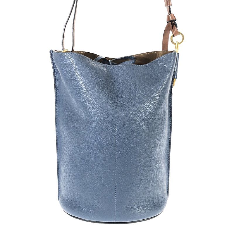 Loewe - Gate Bucket Leather Shoulder Bag - Navy - Women