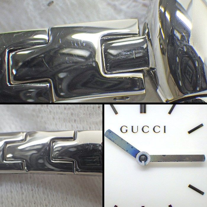 Gucci Watch Signoria 1163/ya116307 Horsebit Motif Diamond Bezel Square White