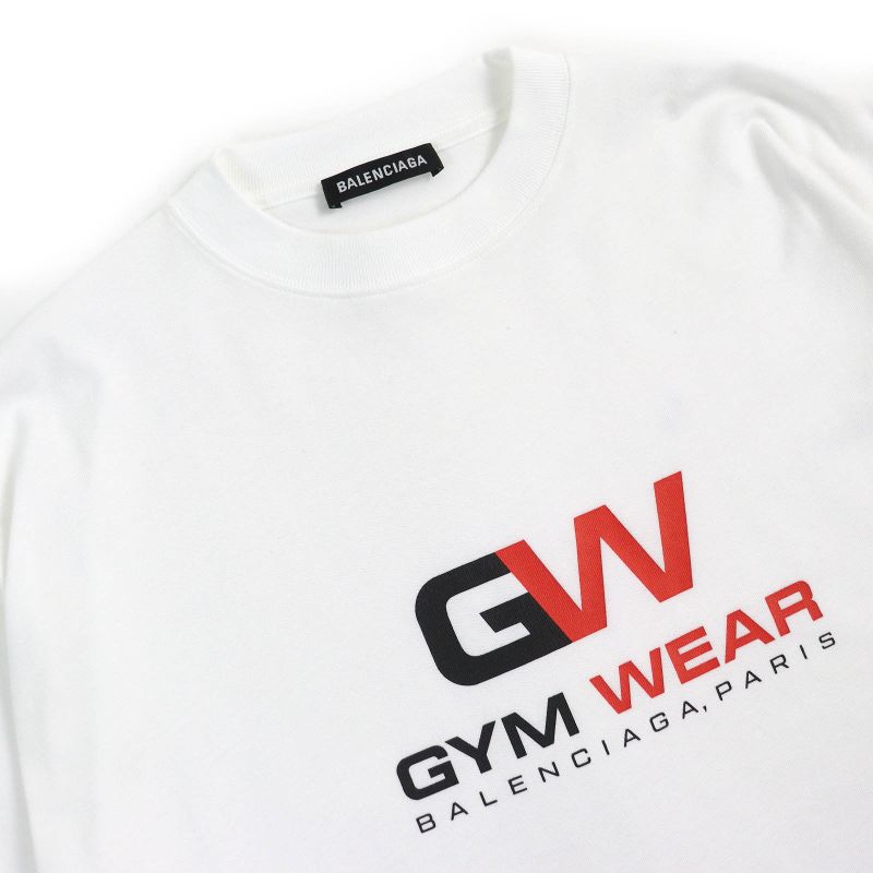 Balenciaga 620969 TIVD GYM WEAR Gymwear 100% Cotton Crew Neck Oversized Short