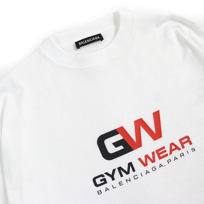 Balenciaga 620969 TIVD GYM WEAR Gymwear 100% Cotton Crew Neck Oversized Short