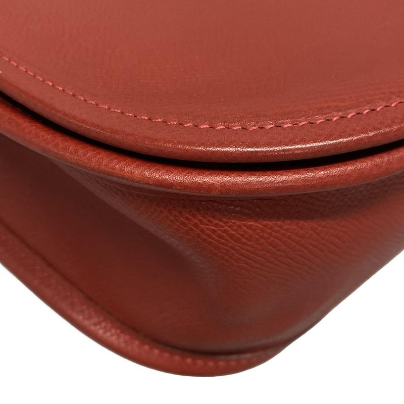 Hermes Shoulder Bag Evelyn Doe GM Rouge Vif Silver Hardware