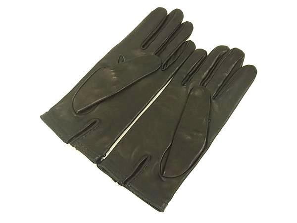 Hermes Lambskin Gloves Gloves Size 7 Women's Black Fb0794