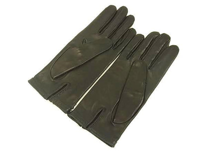 Hermes Lambskin Gloves Gloves Size 7 Women's Black Fb0794