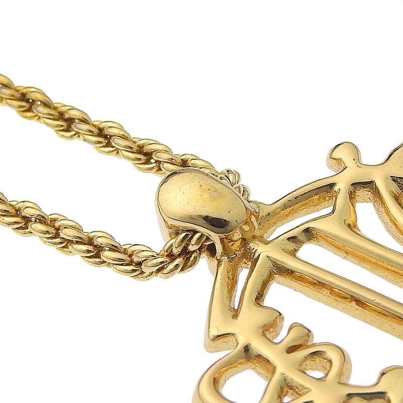 [dior] Christian Dior Emblem Logo Gold Plated X Rhinestone Ladies 11g Necklace