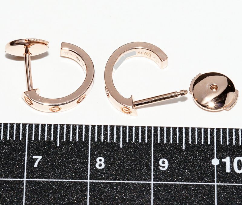 Cartier Earrings 18K Pink Gold Mini Love Earrings Hoop Earrings B80290
