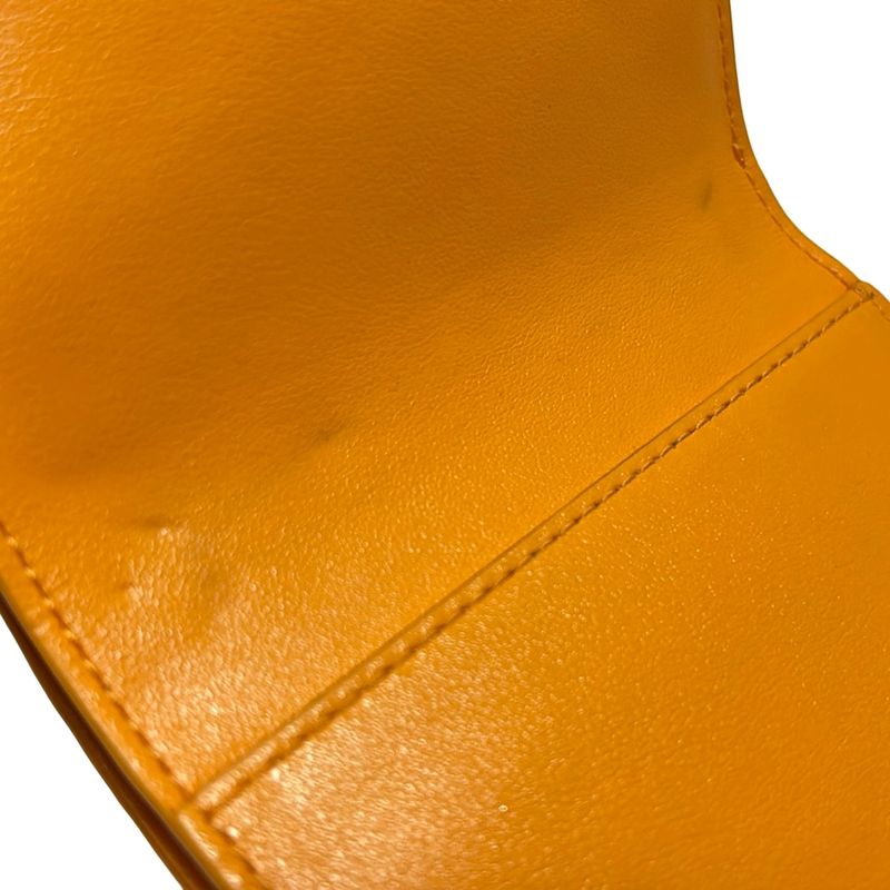 Bottega Veneta Maxi Intrecciato Orange Leather Threefold Wallet