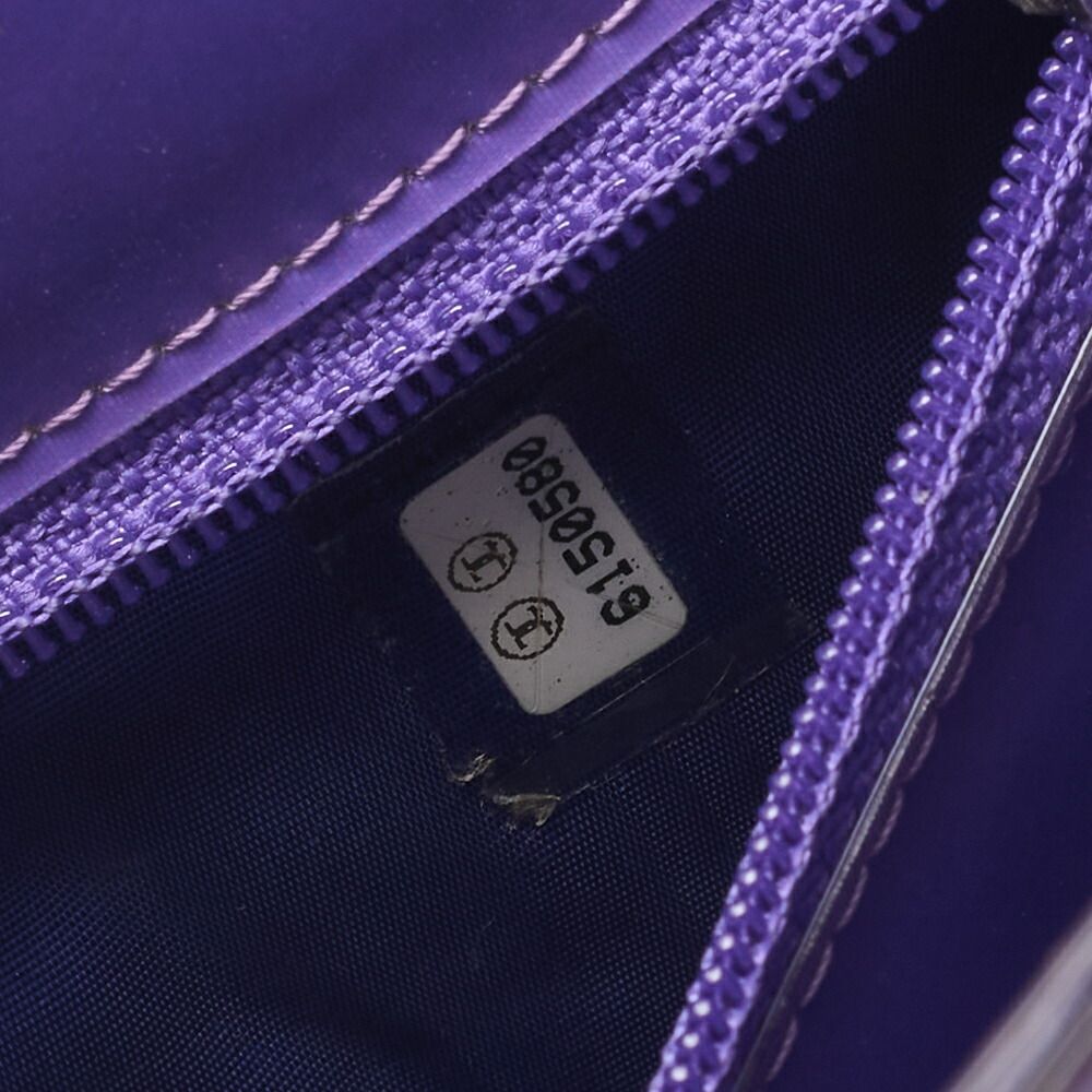 Chanel Shoulder Bag Coco Mark Logo Hologram Purple Silver Hardware Women's Bag