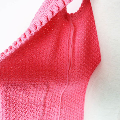 CHANEL 22S P72795 Front Open Long Length Gilet/vest With Coco Mark Buttons Pink