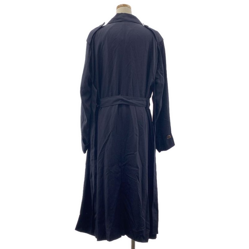 Celine - Phoebe Period Silk Blend Trench Coat - 36 - Navy - Women's