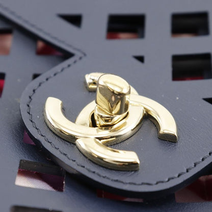 Chanel Chain Shoulder Perforated As2376 Calf Navy Blue Ladies Shoulder Bag