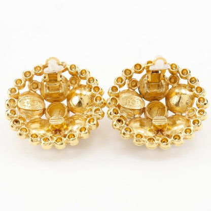 Chanel Vintage Gold Plated And Faux Pearl 25 Ladies 54.3g Earring
