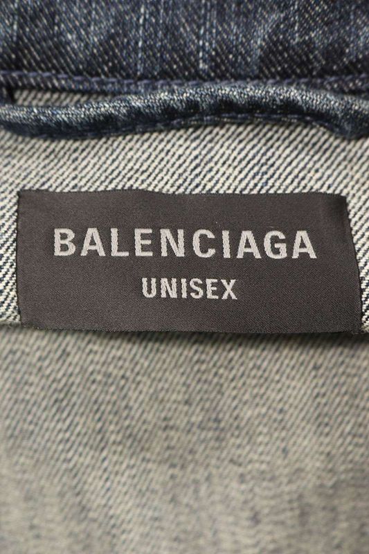 Balenciaga 24SS 764518 Tnw65 Earrings Processed Oversized Denim Jacket Men 4