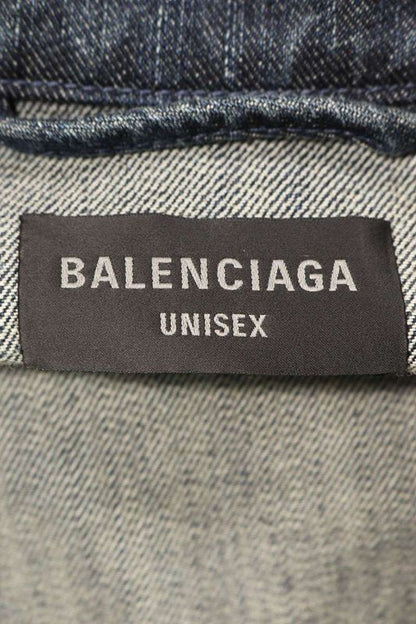 Balenciaga 24SS 764518 Tnw65 Earrings Processed Oversized Denim Jacket Men 4
