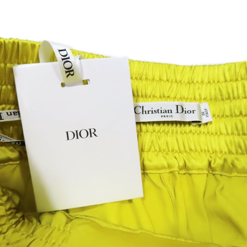 Unused 22SS Christian DIOR Boxing Shorts Half Pants Logo VIBE XS Yellow Black