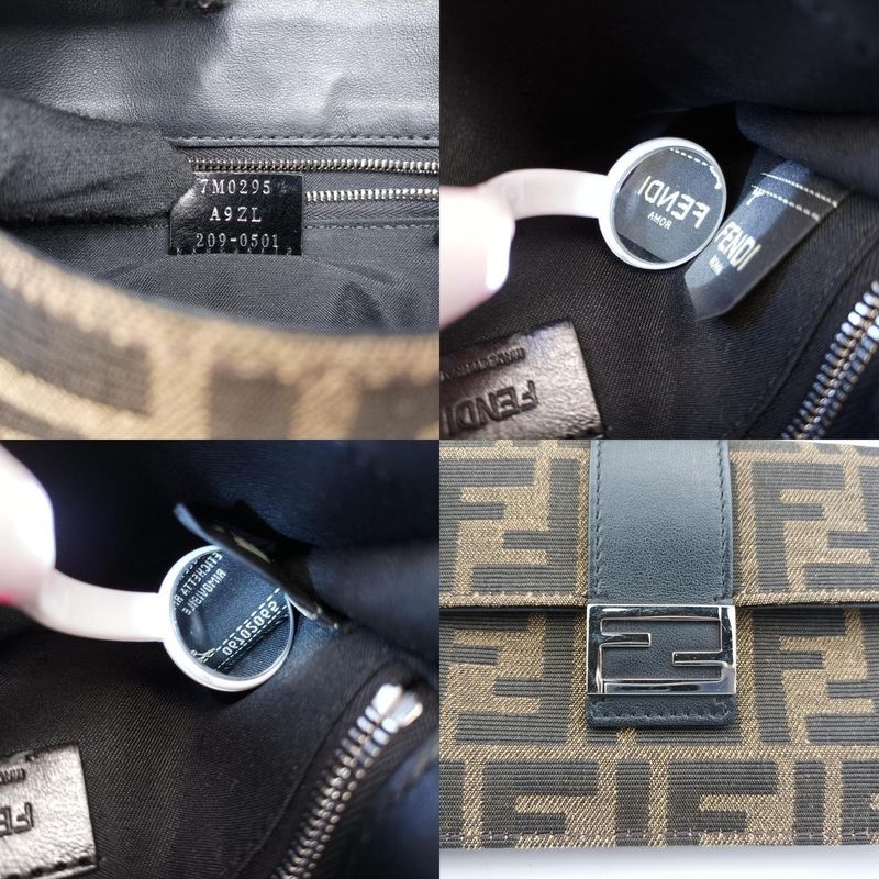 Fendi Baguette Slim Brown Jacquard 7m0295 A9ZL 209-0501