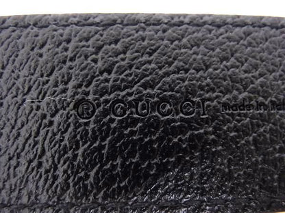 Gucci 695256 Leather Gold Hardware Belt Size XL Black Bp1505