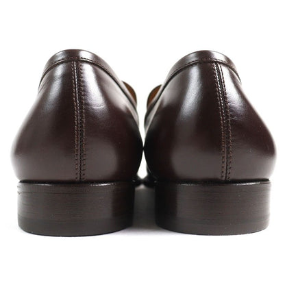 Hermes Wingtip Leather Slip-on Loafers Dark Brown 40.5 Storage With Bag Made In