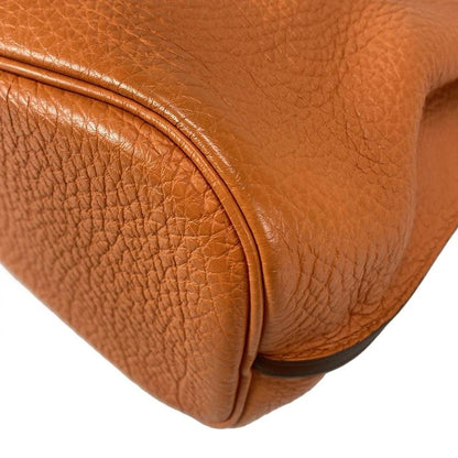 Hermes Shoulder Bag Sau Kelly 26 Orange Silver Hardware