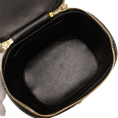 Chanel Vanity Bag Matelasse Lambskin Black Chien Pan Gold Hardware 2way Bag