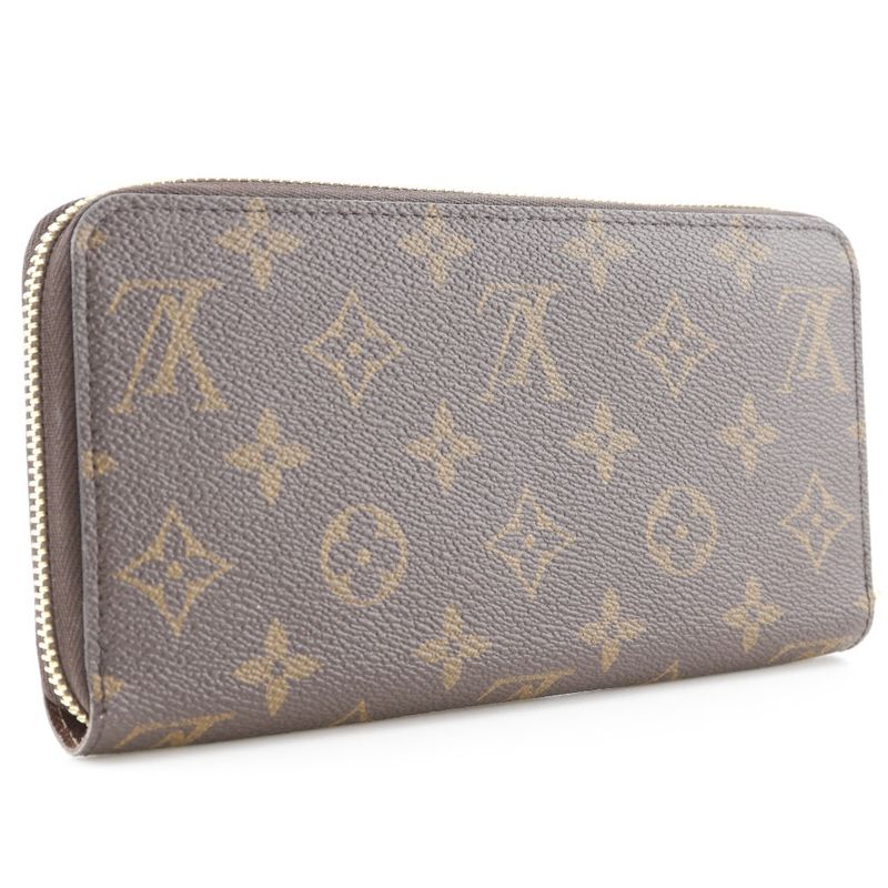 Louis Vuitton Zippy Wallet M42616 Monogram Canvas Brown Unisex Long Wallet