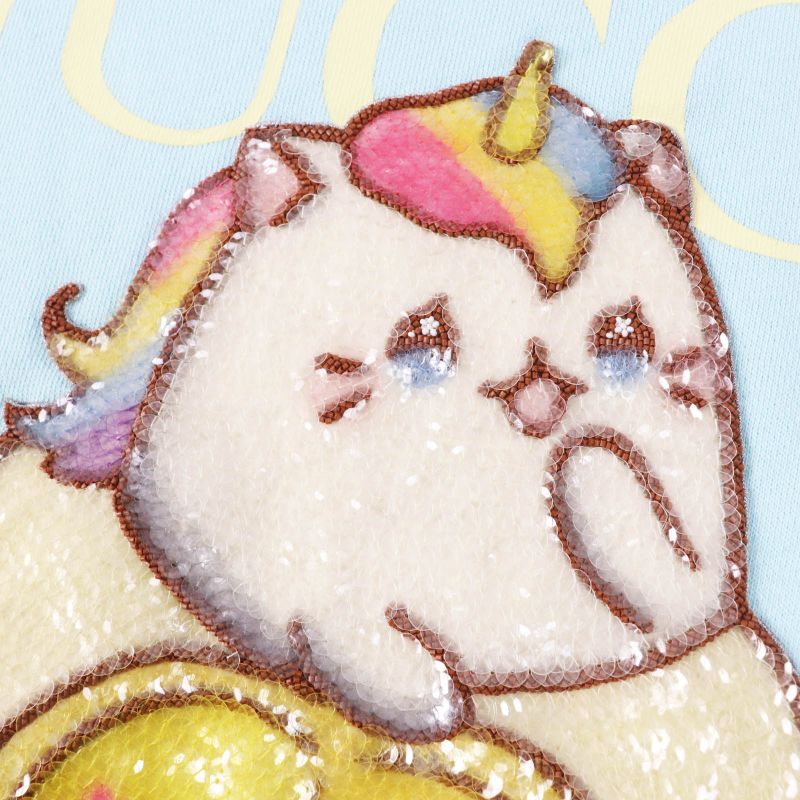 Gucci 22AW 617964 Cotton Silk Logo Printed Banana Sequins Oversized Sweatshirt