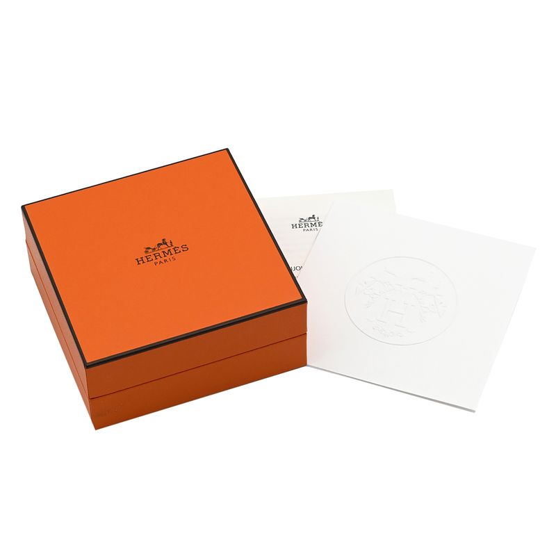 Hermes Necklace Exlibris Pendant PM 18k Pink Gold Silver 925 Silver and Pink