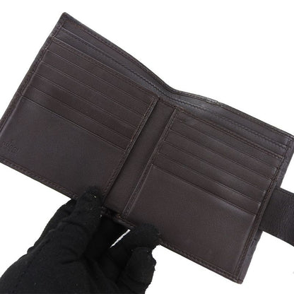 Gucci Bifold Wallet Guccissima 203549 Cima Leather Brown Gold Hardware Heart