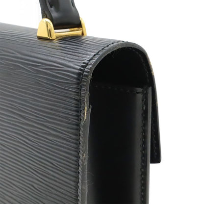 Louis Vuitton Epi Malesherbes Handbag Flap Bag Leather Noir Black Gold Hardware