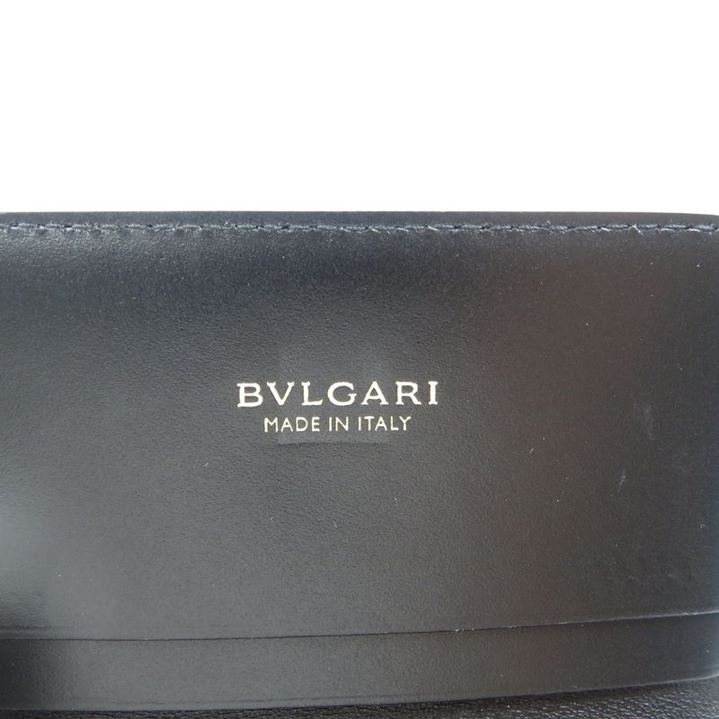 Bulgari Leather Gold Hardware Red Clip Card Case Business Card Holder 1015