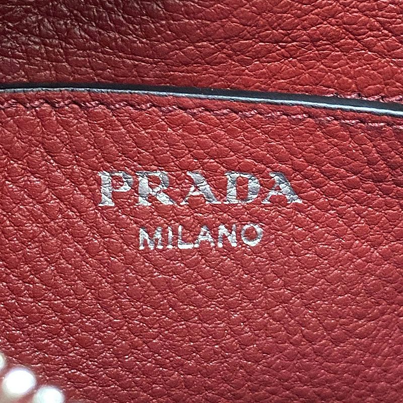 Prada Shoulder Bag 1bh046 Shoulder Crossbody Bordeaux Red With Authenticity Card