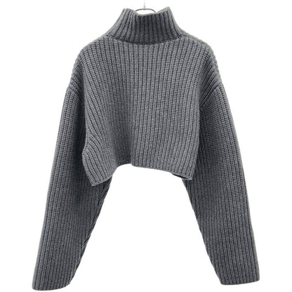 Balenciaga 23aw Cropped Sweater Low Gauge Cropped Wool Knit Sweater 771046