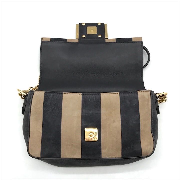 Fendi Mini Bucket Pecan 2-Way Chain Shoulder Bag Hand Leather Brown