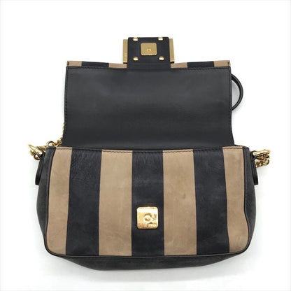 Fendi Mini Bucket Pecan 2-Way Chain Shoulder Bag Hand Leather Brown