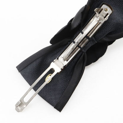 Chanel Camellia Ribbon Satin Black Women's Barrette