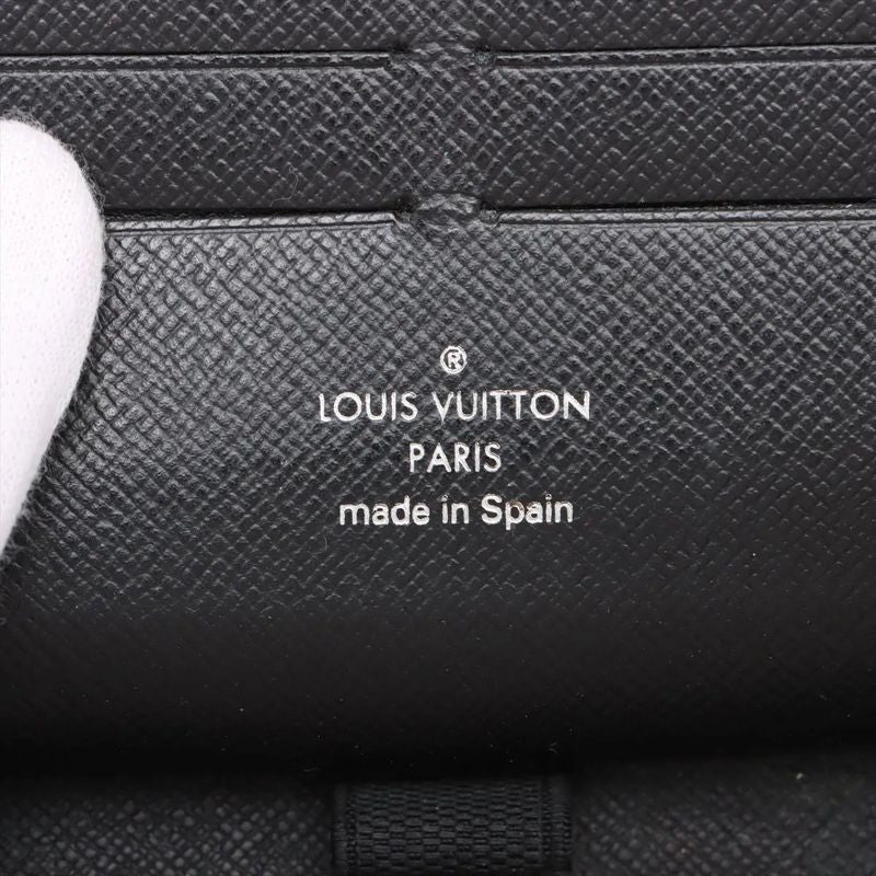 Louis Vuitton Damier Graphite Zippy Organizer N63077 Leather Long Wallet Round