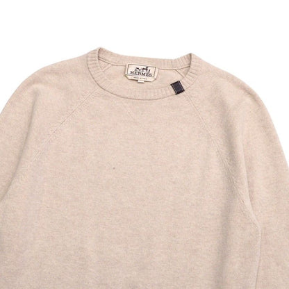 Hermes Sweater Size XS Knit Top Wool Light Beige [recommended] Made In Italy