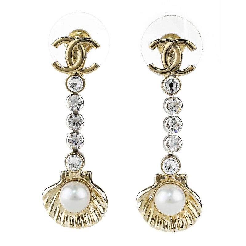 Chanel Earrings Drop Earrings Gold