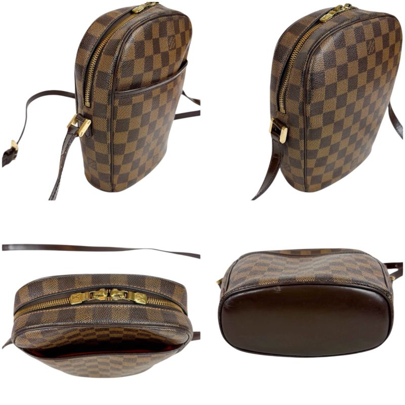 Louis Vuitton Ipanema PM Shoulder Bag Damier Leather Ebène Brown Shoulder