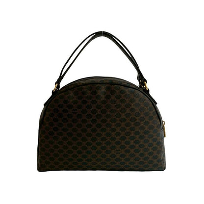 Celine Vintage Macadam Blason Triomphe Pattern Leather Handbag Mini Boston Bag