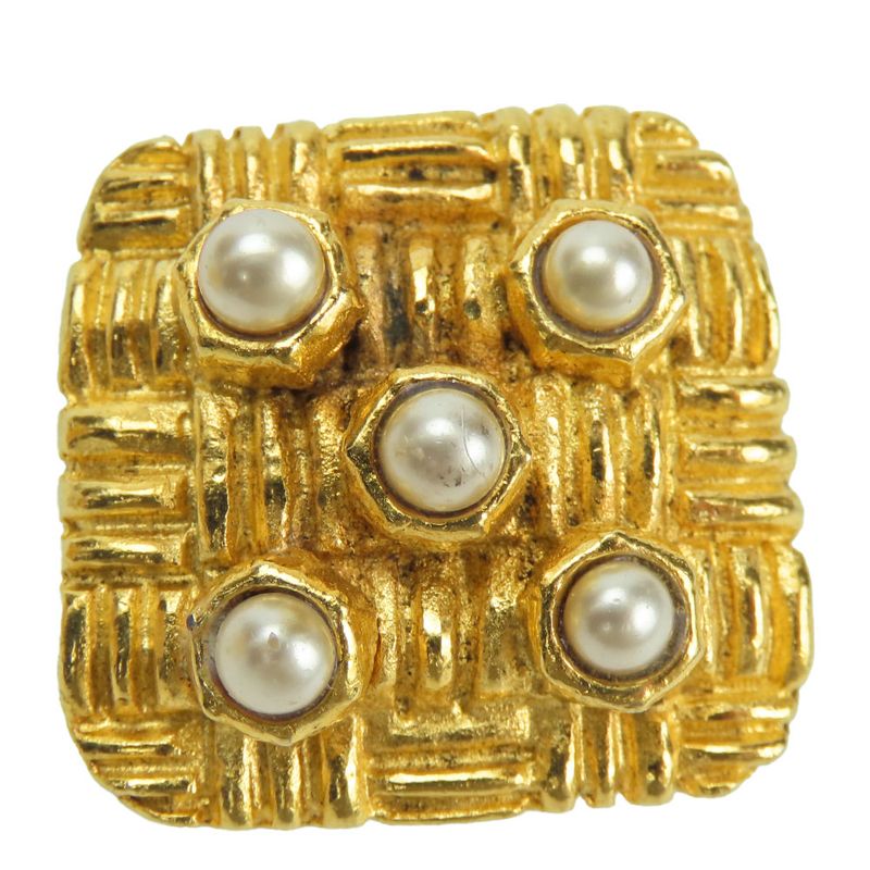 Chanel Earrings Metal Gold Plated Accessories Ladies Women Chanel