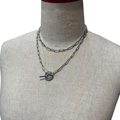 Hermes Chaine D'ancre Game Chain Necklace Chaine D'ancre Game Necklace Silver
