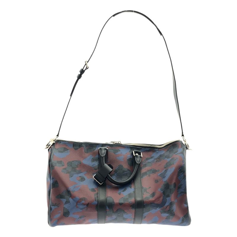 Louis Vuitton Du1176 Damier Camouflage Keepall Bandoliere 45 Boston Bag - Blue