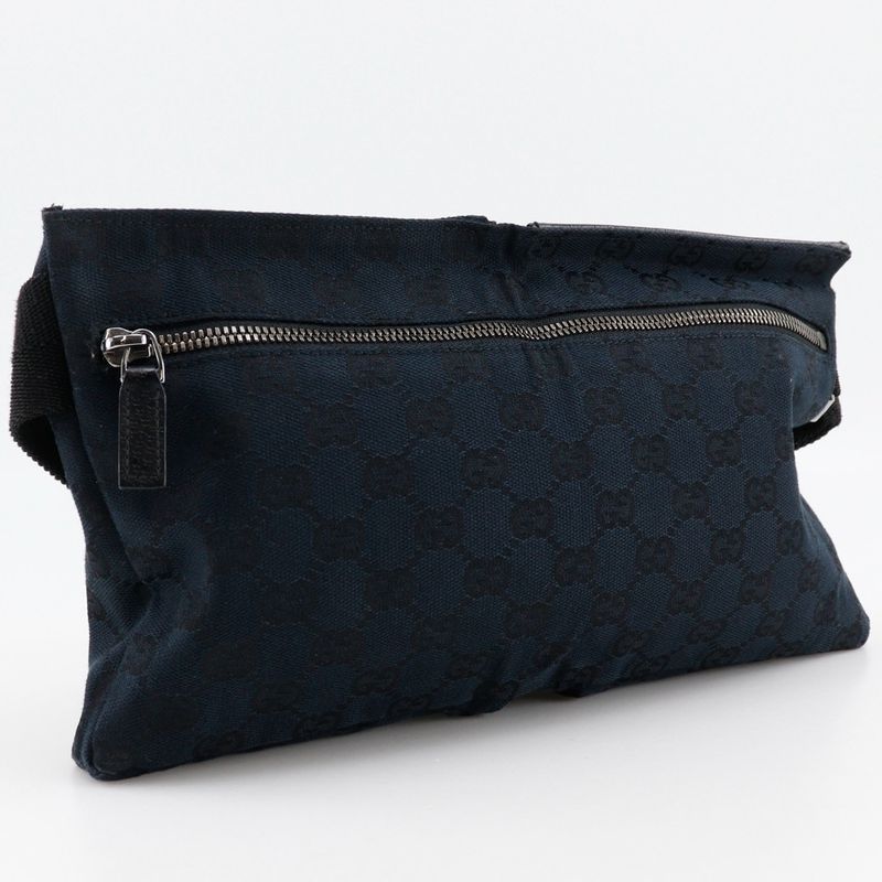 Gucci Body Bag 28566 GG Canvas Black Unisex Waist Bag